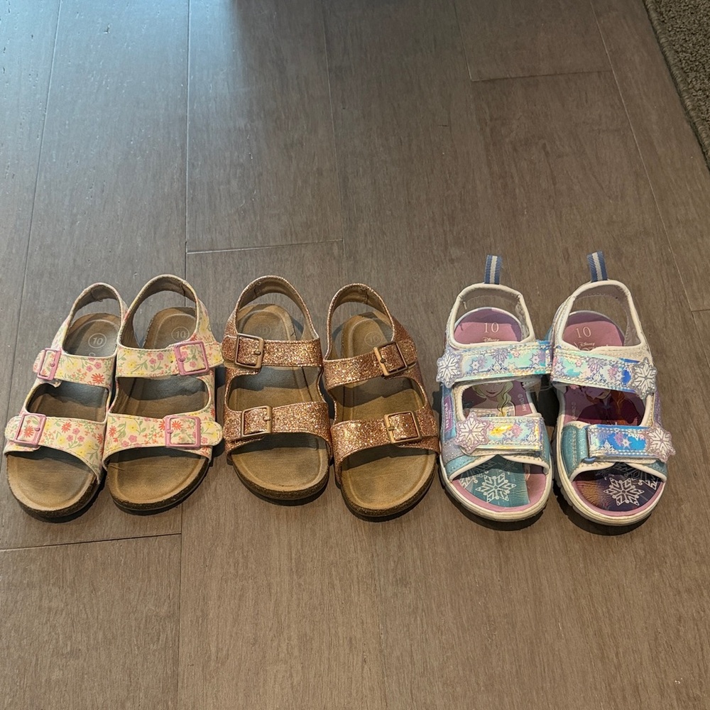 Kids Glitter, Frozen & Floral Sandals 10c